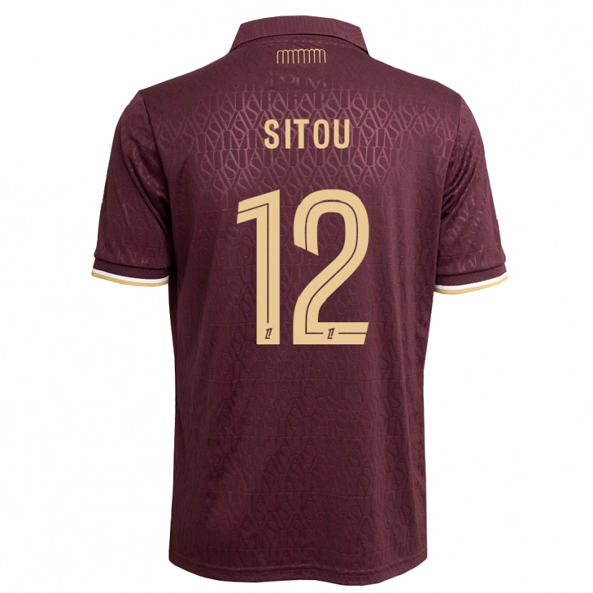 DanxenキッズKévin Sitou#12マルーン サンディブラウンアウェイシャツ2026/27ジャージーユニフォーム