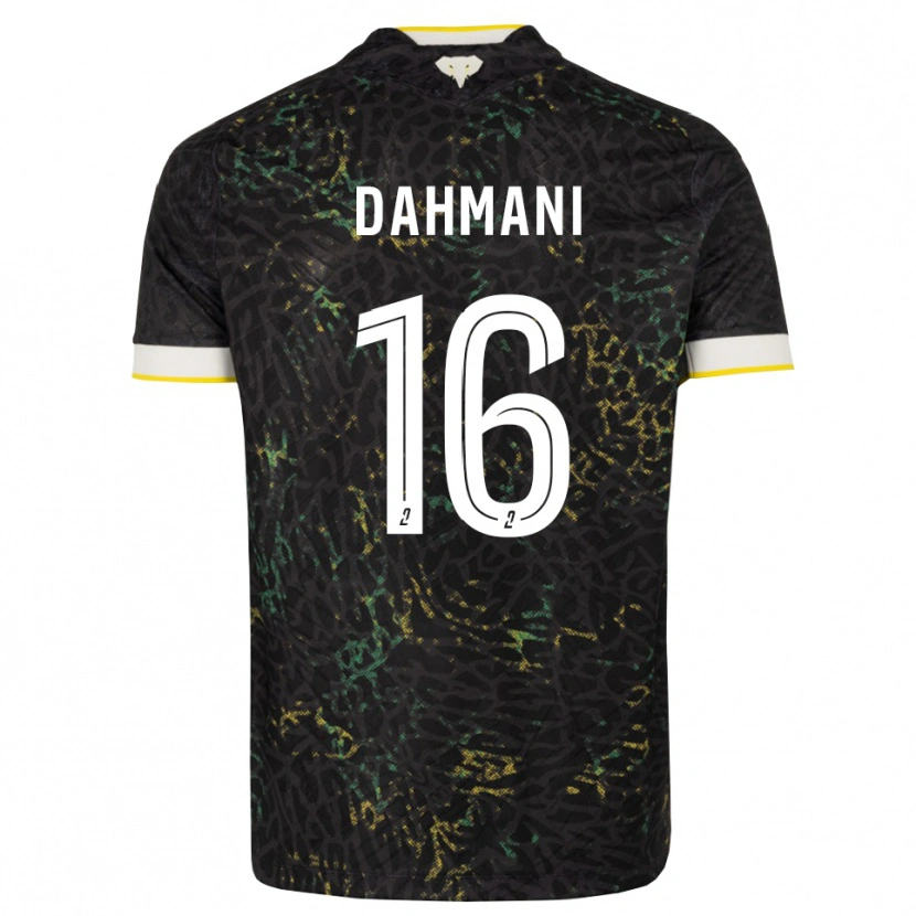 DanxenキッズWaël Dahmani#16黒白黄アウェイシャツ2026/27ジャージーユニフォーム