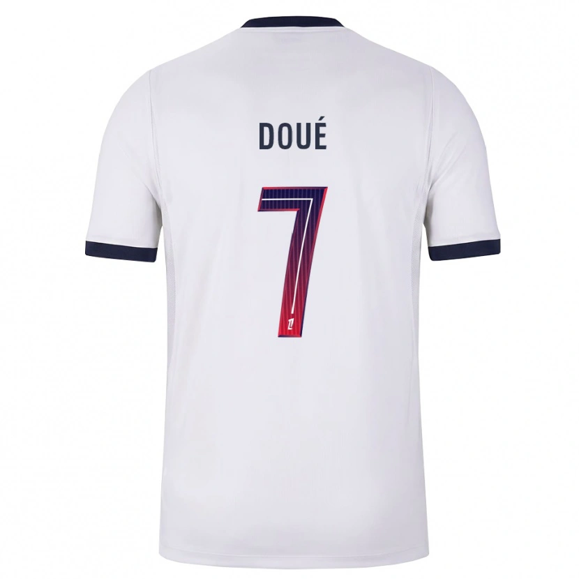 DanxenキッズGueladan Doué#7白黒赤アウェイシャツ2026/27ジャージーユニフォーム