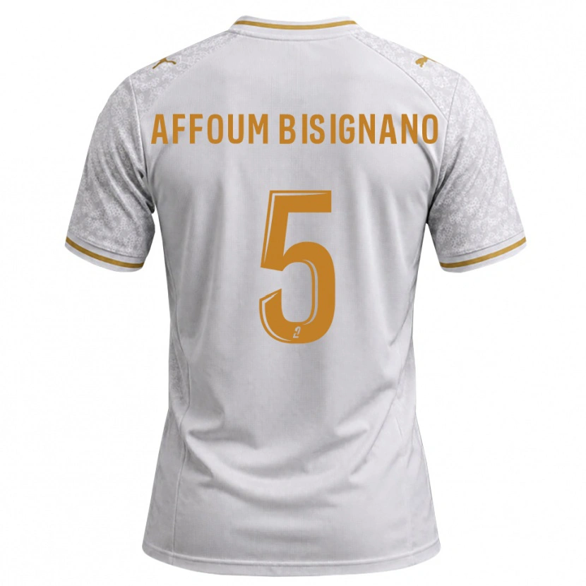 DanxenキッズLayan Affoum Bisignano#5白 グレー ゴールデンロッドアウェイシャツ2026/27ジャージーユニフォーム
