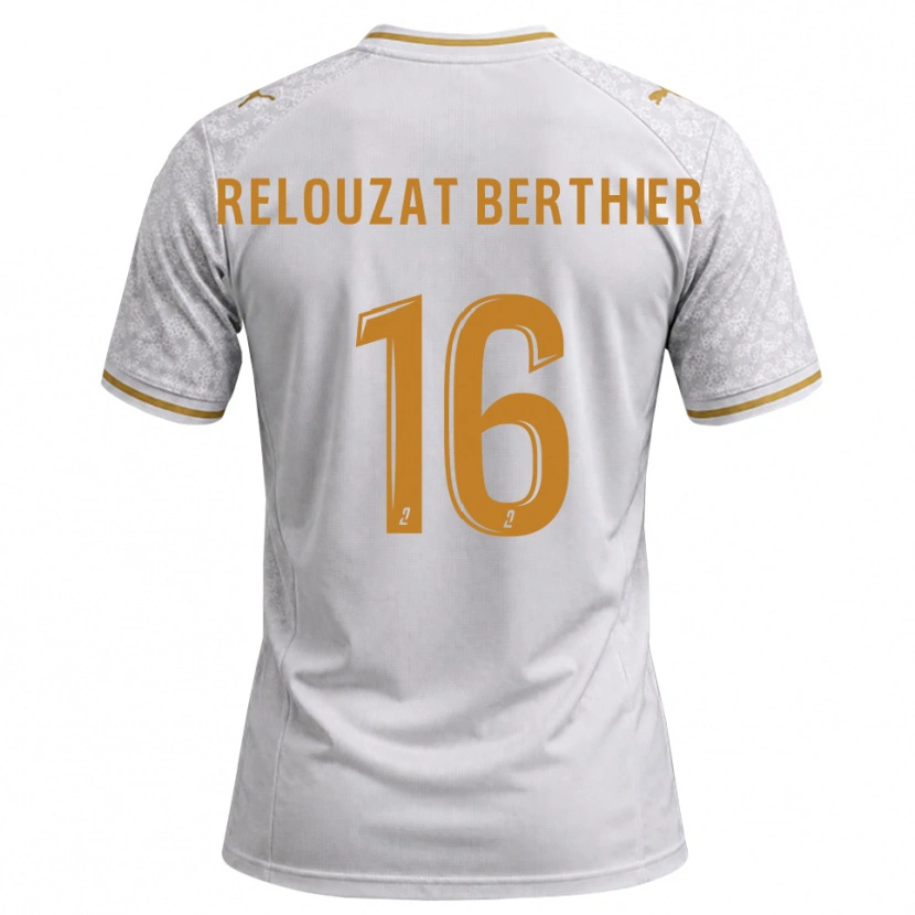DanxenキッズMaxime Relouzat Berthier#16白 グレー ゴールデンロッドアウェイシャツ2026/27ジャージーユニフォーム