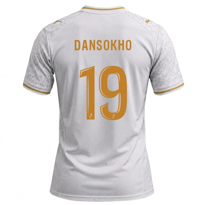 DanxenキッズAnsoumana Dansokho#19白 グレー ゴールデンロッドアウェイシャツ2026/27ジャージーユニフォーム