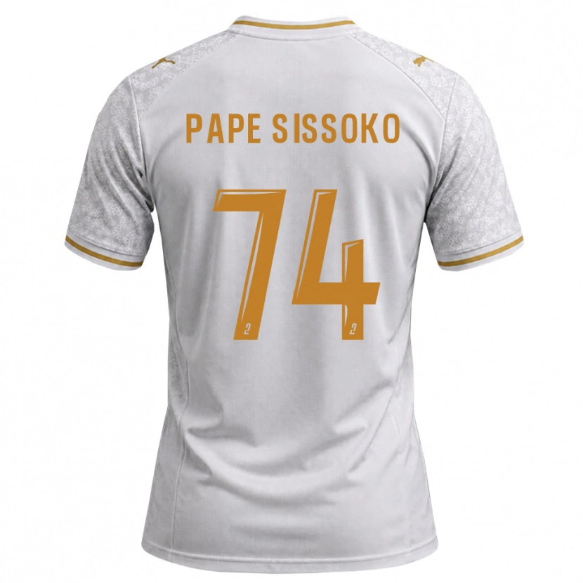 DanxenキッズNiama Pape Sissoko#74白 グレー ゴールデンロッドアウェイシャツ2026/27ジャージーユニフォーム