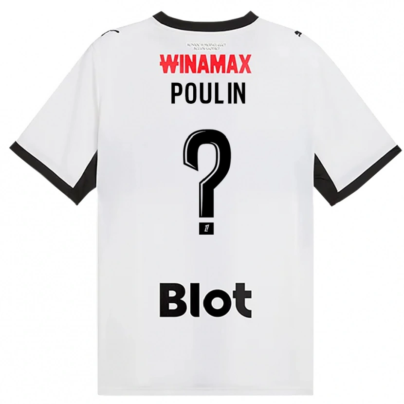 DanxenキッズLiam Poulin#0黒白赤アウェイシャツ2026/27ジャージーユニフォーム