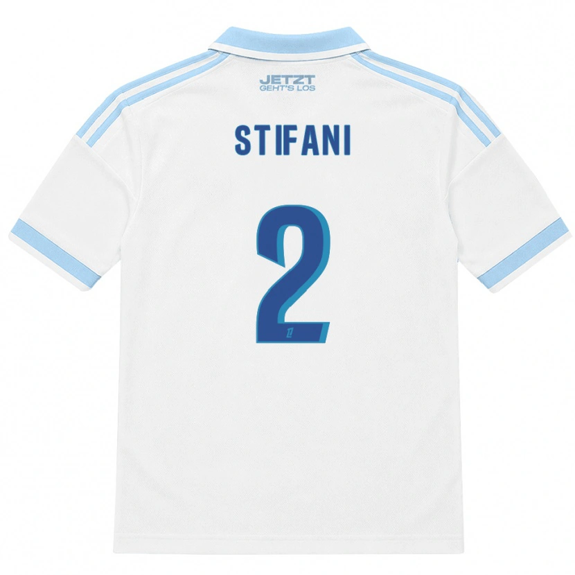 DanxenキッズNolaan Stifani#2ライトスカイブルー 白 赤アウェイシャツ2026/27ジャージーユニフォーム