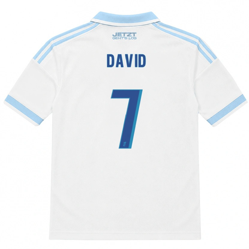 DanxenキッズDavid#7ライトスカイブルー 白 赤アウェイシャツ2026/27ジャージーユニフォーム