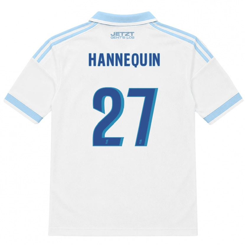 DanxenキッズLaurine Hannequin#27ライトスカイブルー 白 赤アウェイシャツ2026/27ジャージーユニフォーム