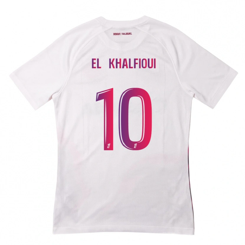 DanxenキッズZakari El Khalfioui#10白 ピンク 紫アウェイシャツ2026/27ジャージーユニフォーム