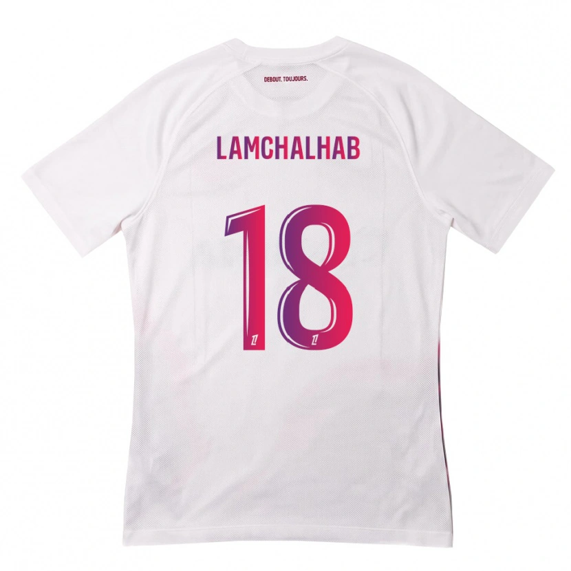 DanxenキッズMerwan Lamchalhab#18白 ピンク 紫アウェイシャツ2026/27ジャージーユニフォーム