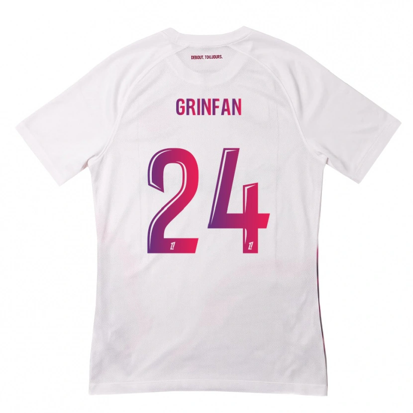 DanxenキッズRoma Grinfan#24白 ピンク 紫アウェイシャツ2026/27ジャージーユニフォーム