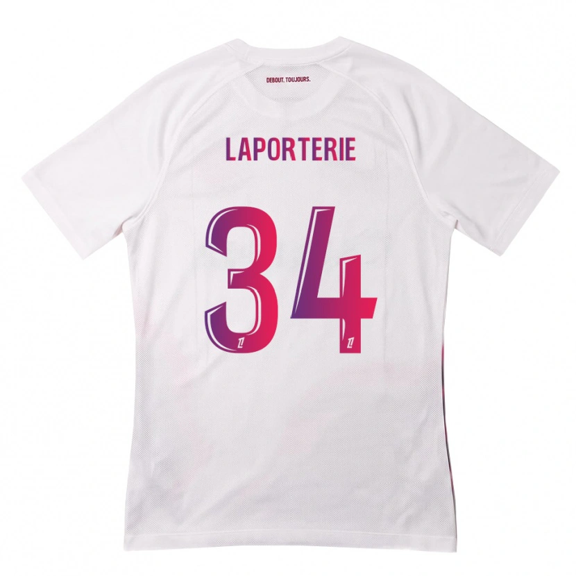 DanxenキッズAmbre Laporterie#34白 ピンク 紫アウェイシャツ2026/27ジャージーユニフォーム