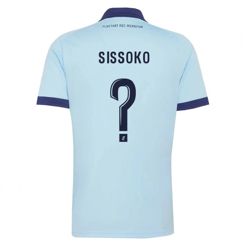 Danxenキッズオマー・シソコ#0コーンフラワーブルー 黒アウェイシャツ2026/27ジャージーユニフォーム