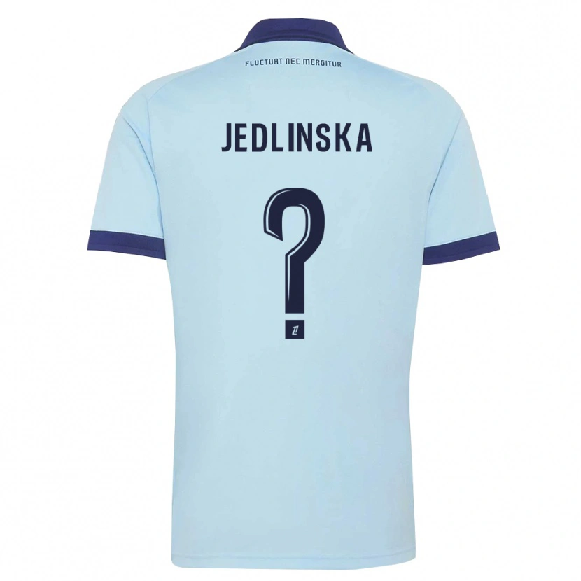 DanxenキッズKlaudia Jedlinska#0コーンフラワーブルー 黒アウェイシャツ2026/27ジャージーユニフォーム