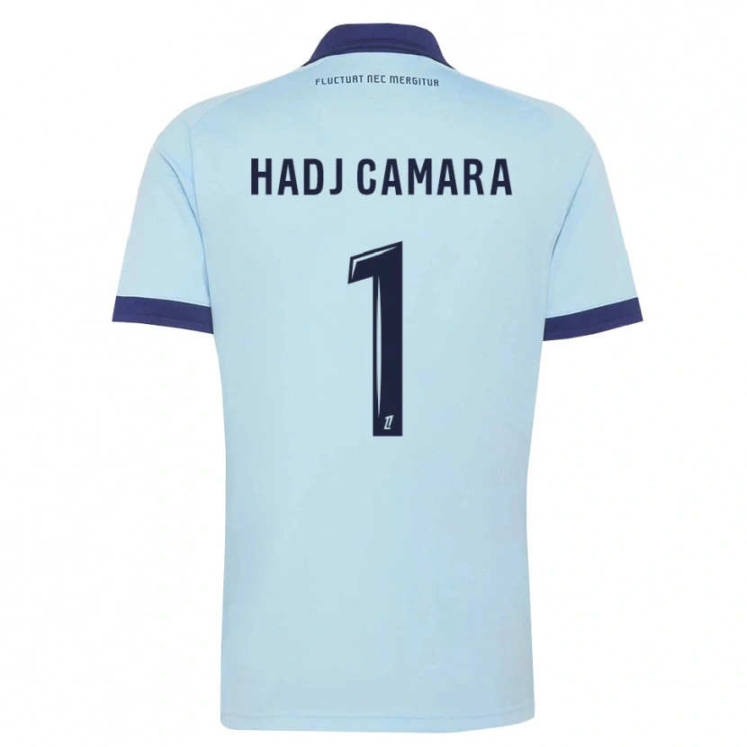 DanxenキッズEl Hadj Camara#1コーンフラワーブルー 黒アウェイシャツ2026/27ジャージーユニフォーム