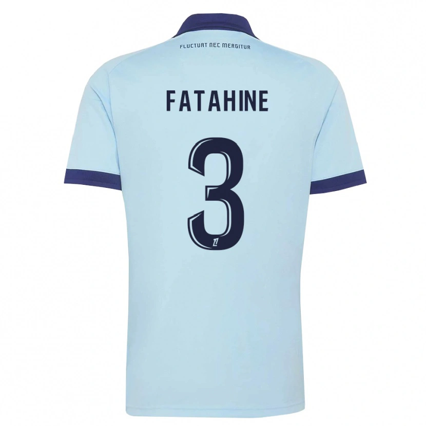 DanxenキッズAnis Fatahine#3コーンフラワーブルー 黒アウェイシャツ2026/27ジャージーユニフォーム