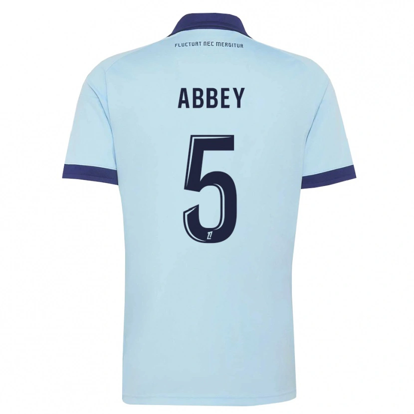 DanxenキッズEmmanuel Abbey#5コーンフラワーブルー 黒アウェイシャツ2026/27ジャージーユニフォーム