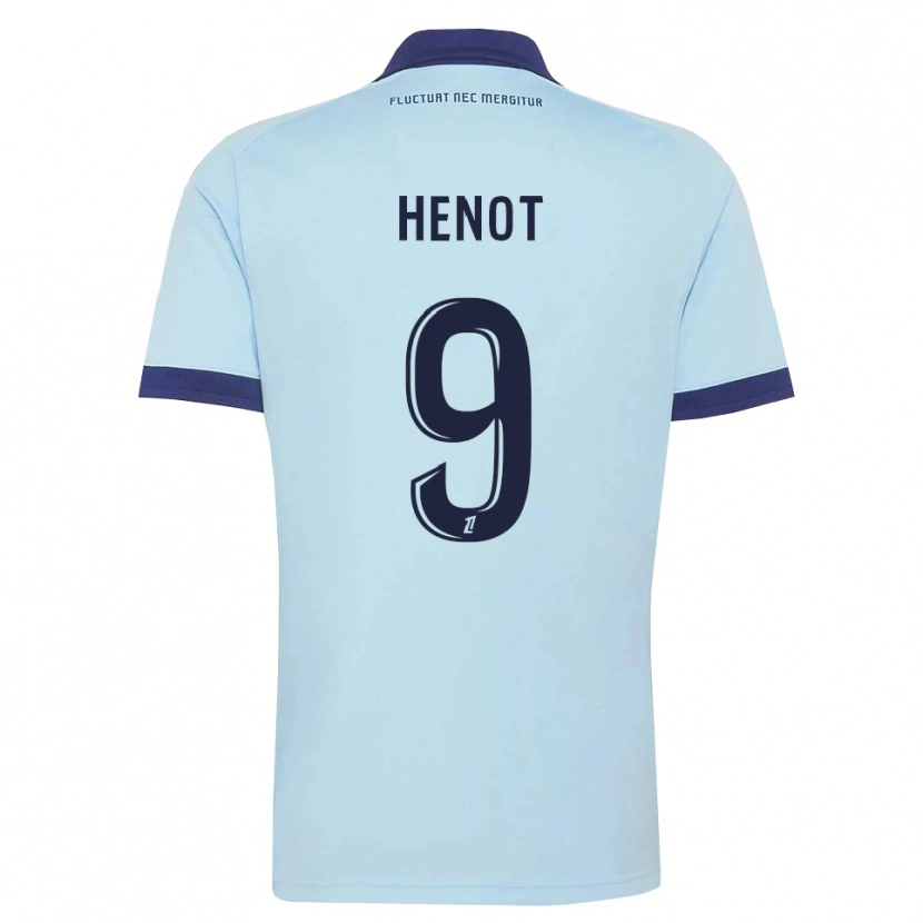 DanxenキッズKaïs Henot#9コーンフラワーブルー 黒アウェイシャツ2026/27ジャージーユニフォーム