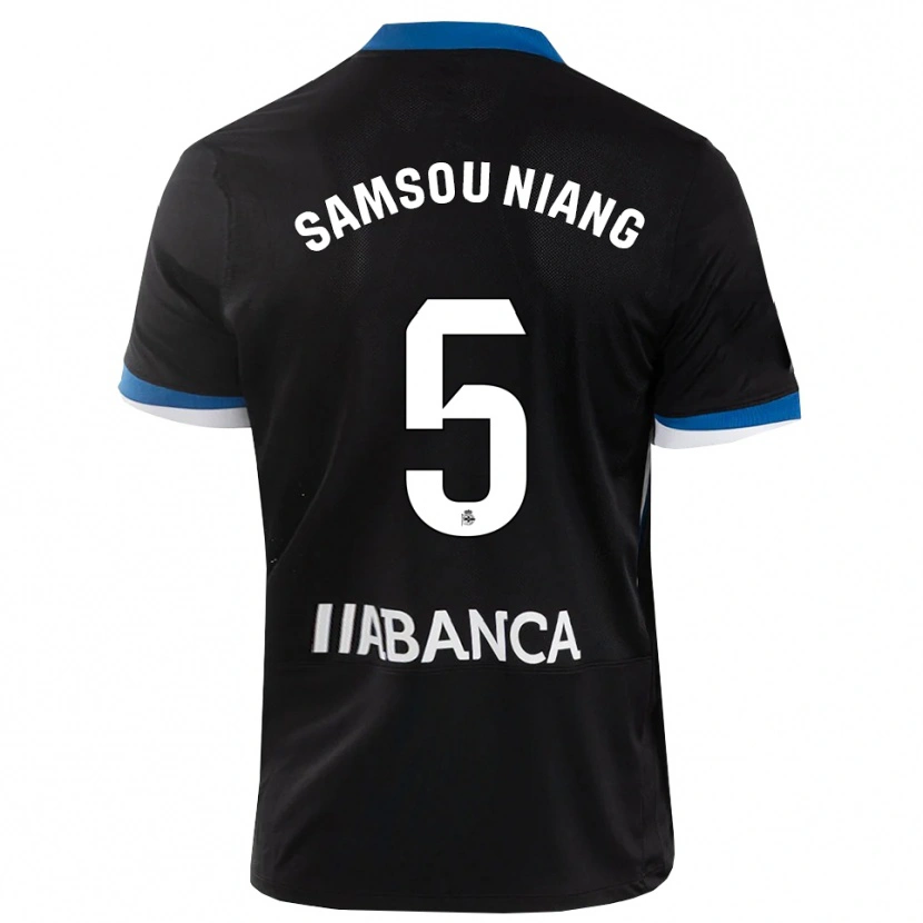 DanxenキッズPapa Samsou Niang#5黒 青 白アウェイシャツ2026/27ジャージーユニフォーム