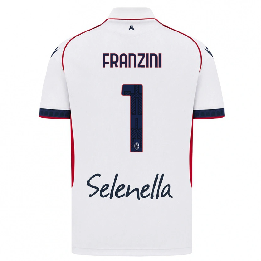 DanxenキッズDavide Franzini#1ホワイト レッド ロイヤルブルーアウェイシャツ2026/27ジャージーユニフォーム