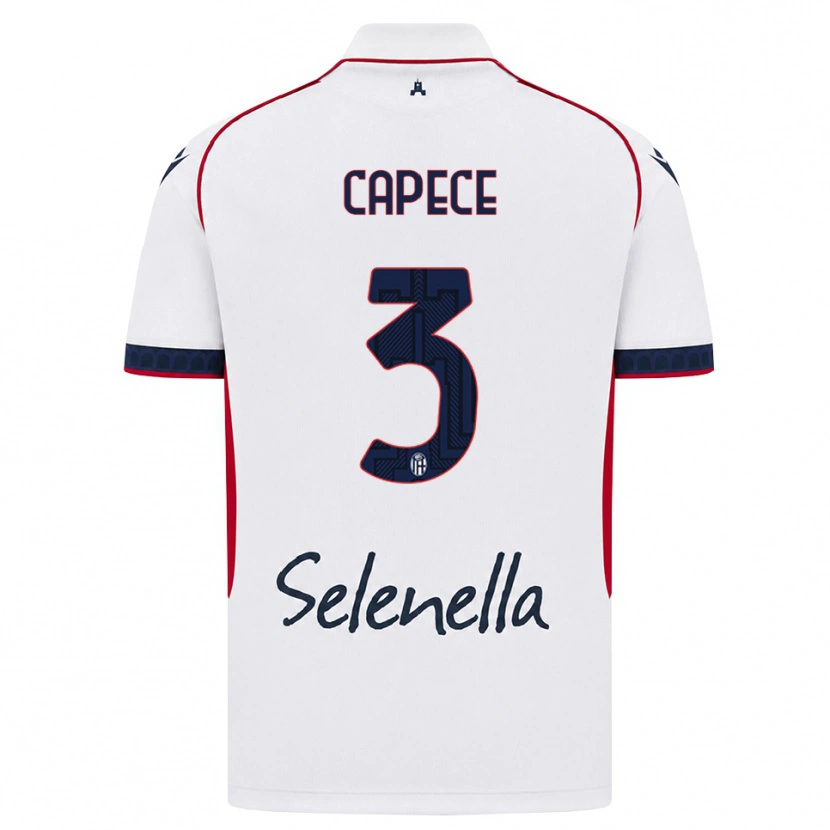 DanxenキッズMatteo Capece#3ホワイト レッド ロイヤルブルーアウェイシャツ2026/27ジャージーユニフォーム