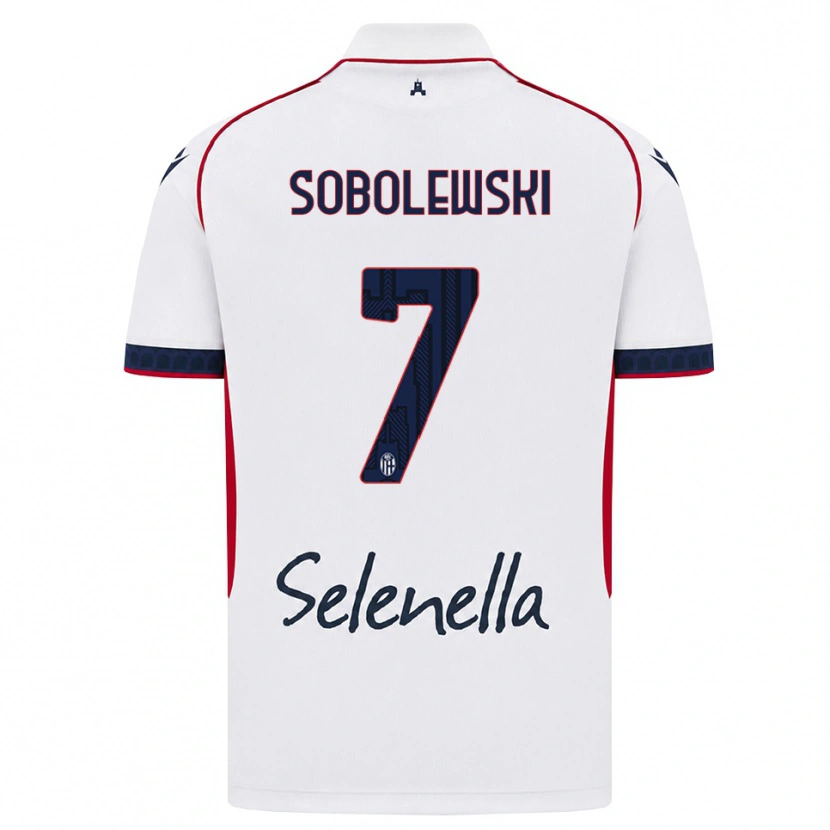 DanxenキッズKonrad Sobolewski#7ホワイト レッド ロイヤルブルーアウェイシャツ2026/27ジャージーユニフォーム