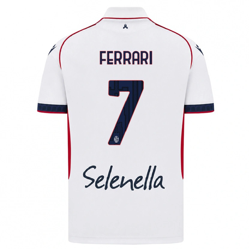 DanxenキッズFlavio Ferrari#7ホワイト レッド ロイヤルブルーアウェイシャツ2026/27ジャージーユニフォーム