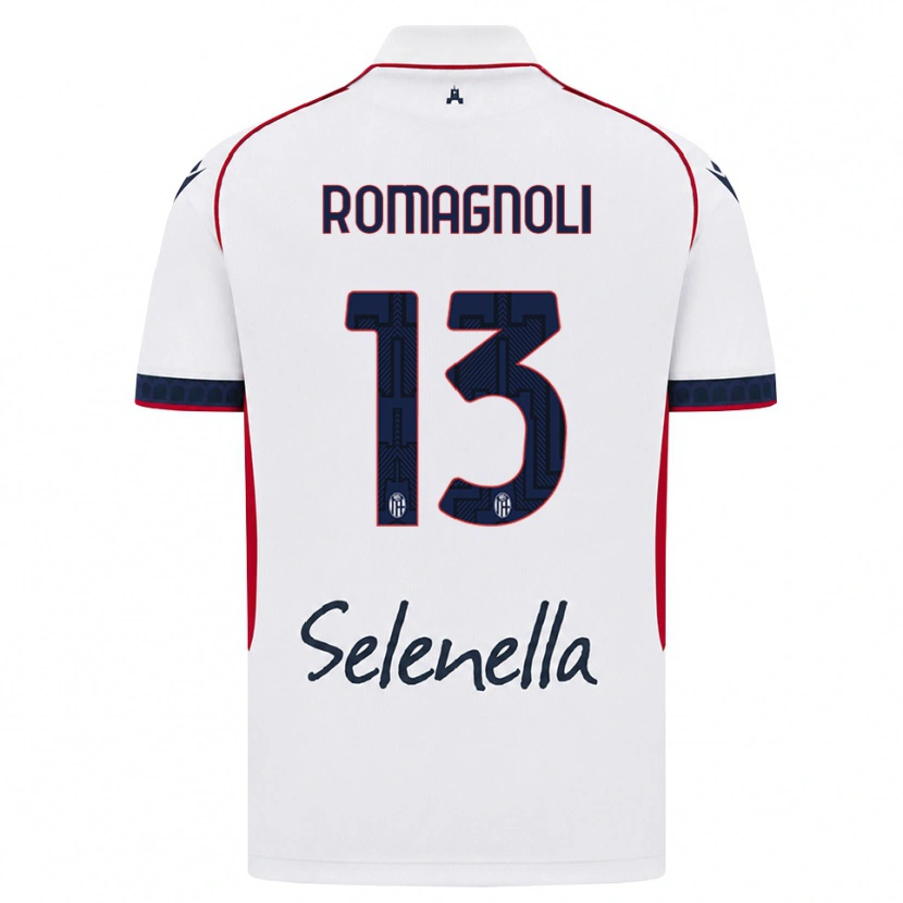 Danxenキッズアンドレア・ロマノーリ#13ホワイト レッド ロイヤルブルーアウェイシャツ2026/27ジャージーユニフォーム