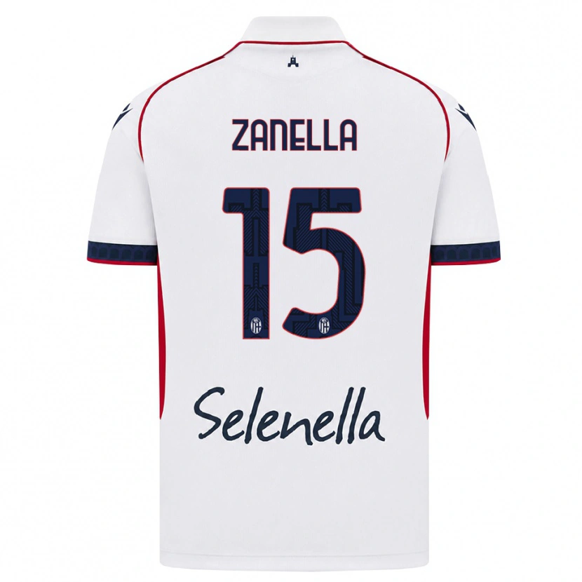 DanxenキッズJacopo Zanella#15ホワイト レッド ロイヤルブルーアウェイシャツ2026/27ジャージーユニフォーム