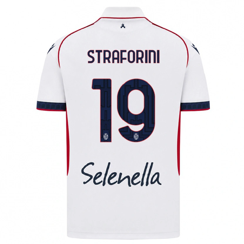 DanxenキッズRino Straforini#19ホワイト レッド ロイヤルブルーアウェイシャツ2026/27ジャージーユニフォーム
