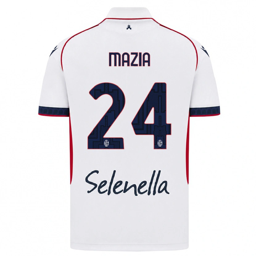 DanxenキッズAndrea Mazia#24ホワイト レッド ロイヤルブルーアウェイシャツ2026/27ジャージーユニフォーム