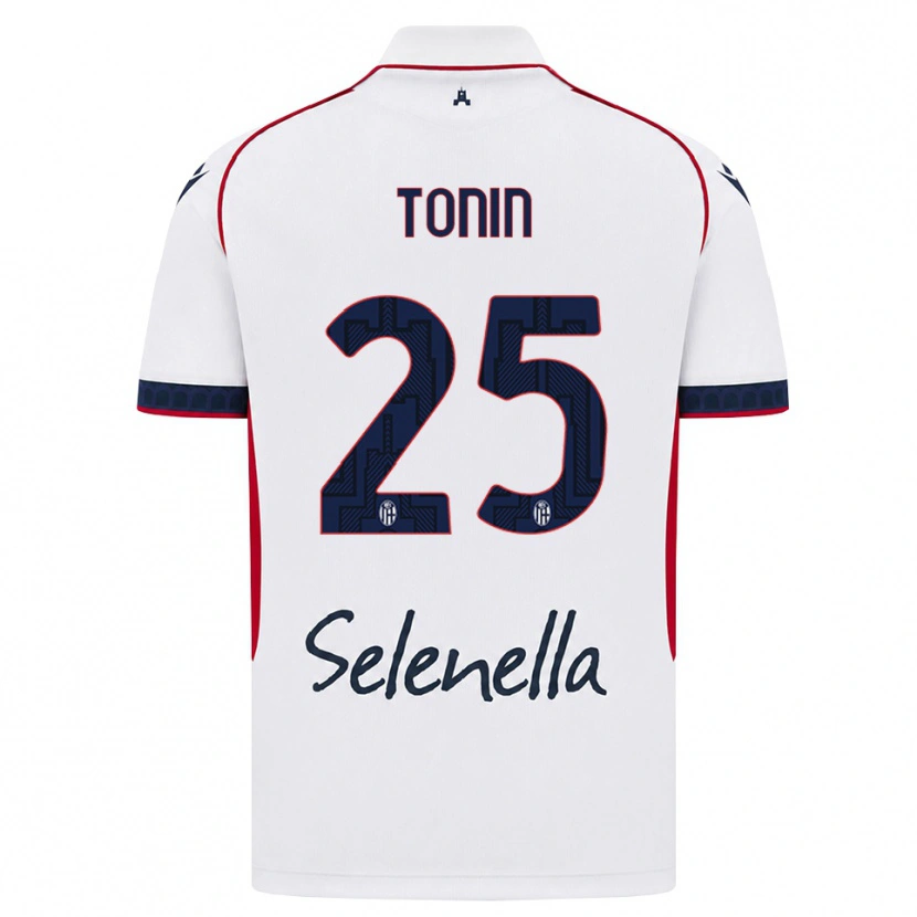 DanxenキッズFederico Tonin#25ホワイト レッド ロイヤルブルーアウェイシャツ2026/27ジャージーユニフォーム