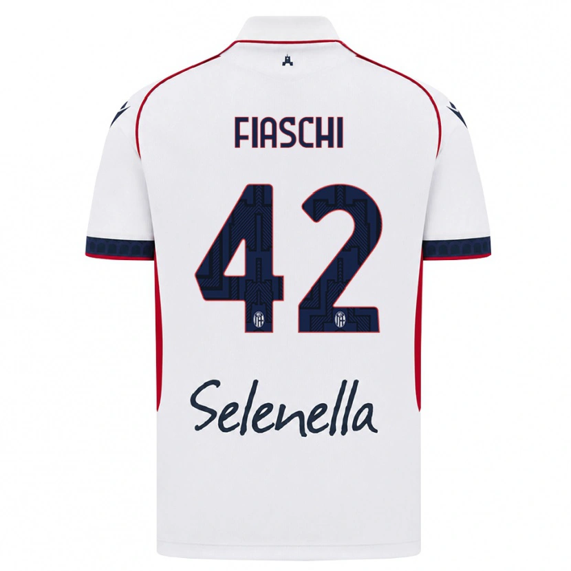 DanxenキッズMarco Fiaschi#42ホワイト レッド ロイヤルブルーアウェイシャツ2026/27ジャージーユニフォーム
