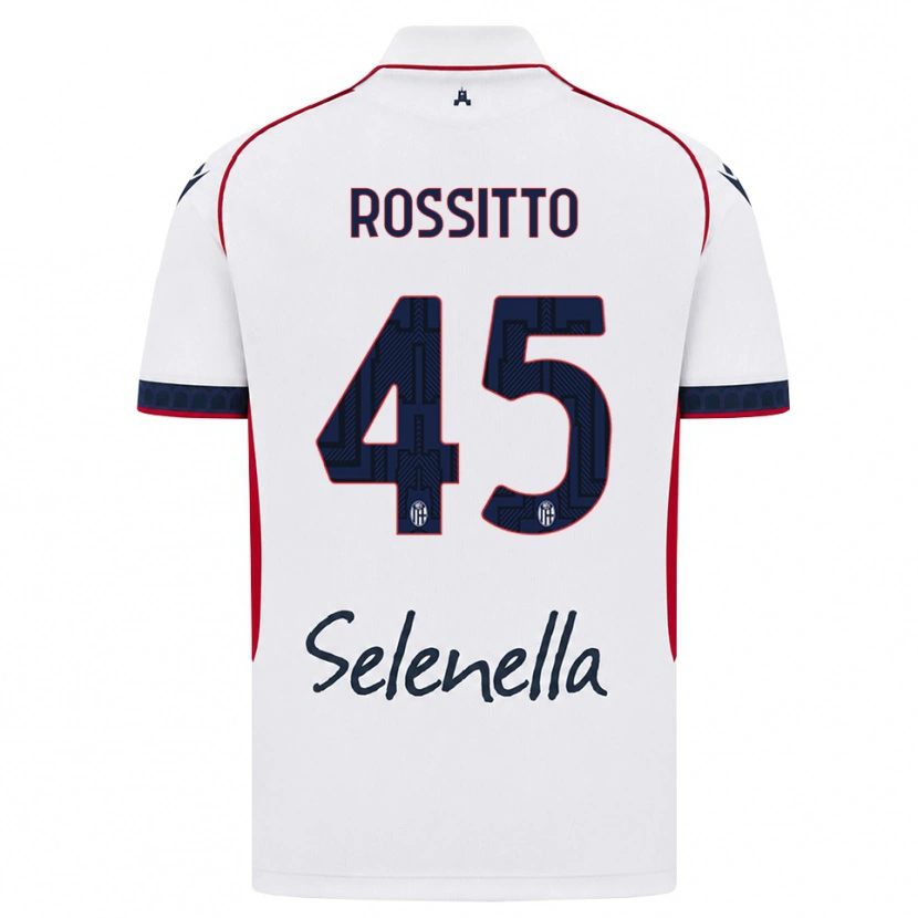 DanxenキッズNiccoló Rossitto#45ホワイト レッド ロイヤルブルーアウェイシャツ2026/27ジャージーユニフォーム