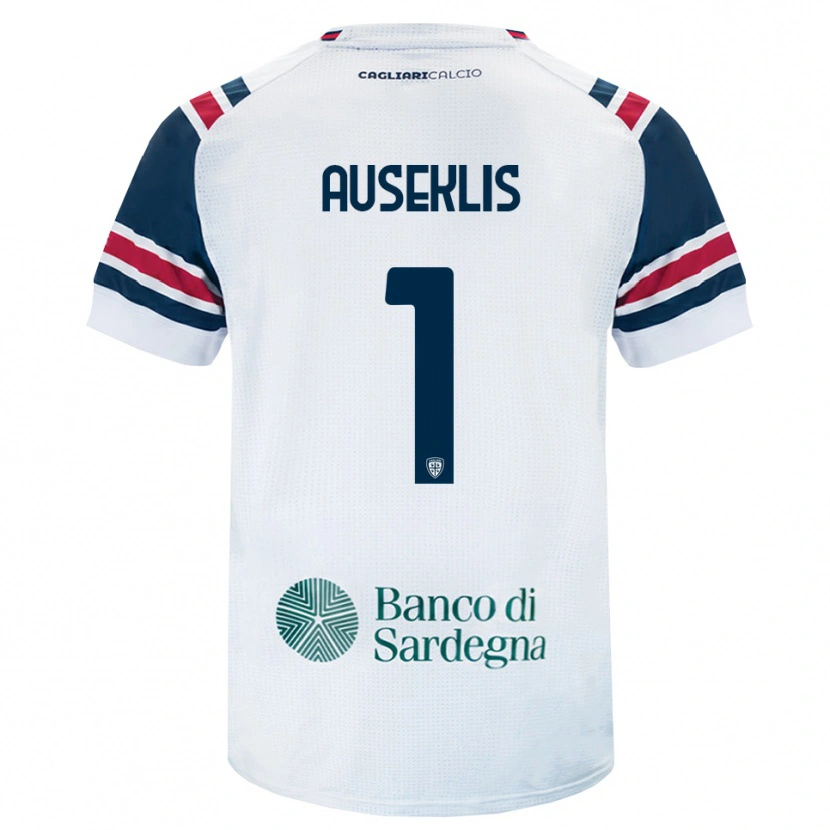 DanxenキッズHenrijs Auseklis#1ホワイト レッド グリーンアウェイシャツ2026/27ジャージーユニフォーム