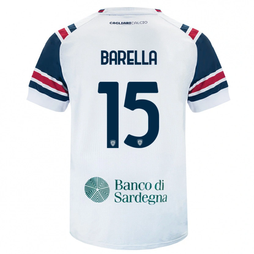 DanxenキッズElia Barella#15ホワイト レッド グリーンアウェイシャツ2026/27ジャージーユニフォーム