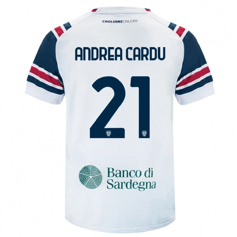 DanxenキッズGiovanni Andrea Cardu#21ホワイト レッド グリーンアウェイシャツ2026/27ジャージーユニフォーム