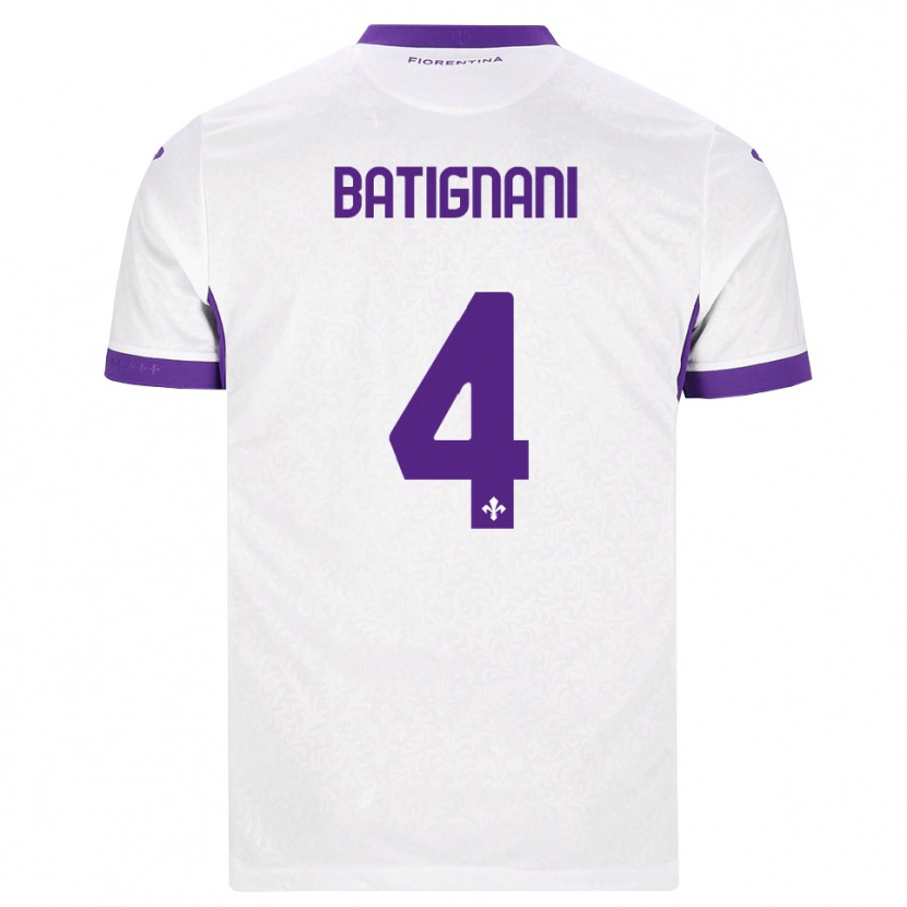 DanxenキッズFrancesco Batignani#4ホワイト パープルアウェイシャツ2026/27ジャージーユニフォーム