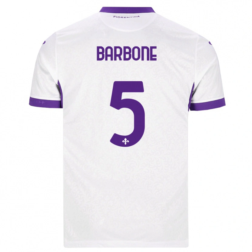 DanxenキッズMattia Barbone#5ホワイト パープルアウェイシャツ2026/27ジャージーユニフォーム