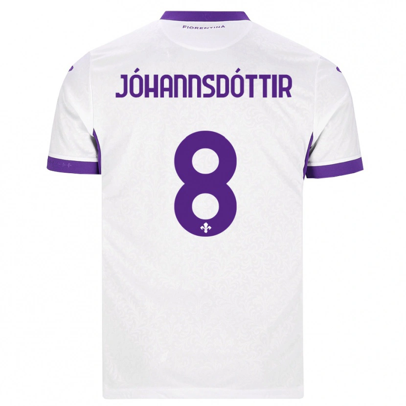 DanxenキッズAlexandra Jóhannsdóttir#8ホワイト パープルアウェイシャツ2026/27ジャージーユニフォーム