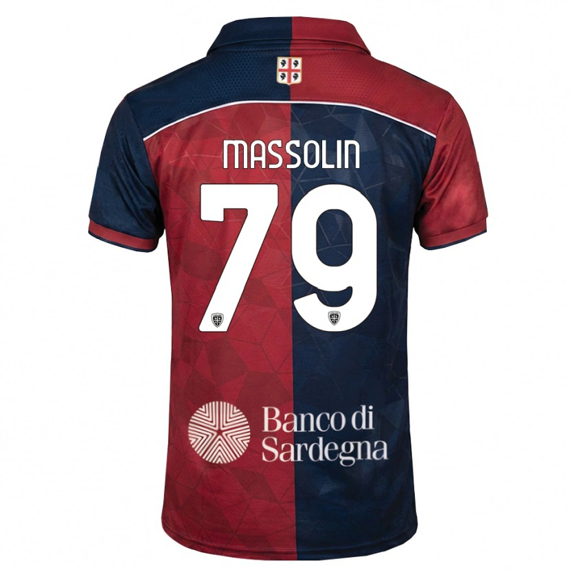 DanxenキッズYanis Massolin#79バーガンディ ロイヤルブルーホームシャツ2026/27ジャージーユニフォーム