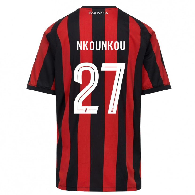 Danxenキッズニエル・ヌクンク#27赤 黒 白ホームシャツ2026/27ジャージーユニフォーム