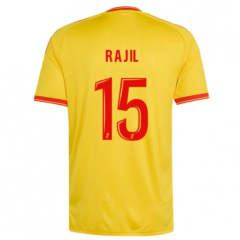 DanxenメンズJibril Rajil#15金 オレンジ 赤ホームシャツ2026/27ジャージーユニフォーム