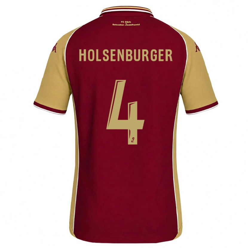 DanxenメンズRuben Holsenburger#4ゴールデンロッド ダークレッドホームシャツ2026/27ジャージーユニフォーム
