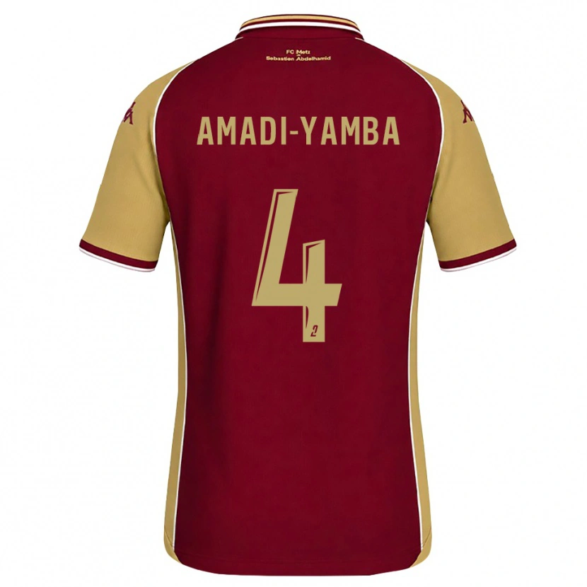 DanxenメンズNelson Amadi-Yamba#4ゴールデンロッド ダークレッドホームシャツ2026/27ジャージーユニフォーム