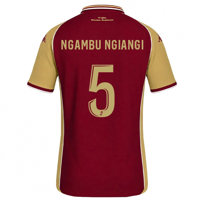 DanxenメンズEsther Ngambu Ngiangi#5ゴールデンロッド ダークレッドホームシャツ2026/27ジャージーユニフォーム