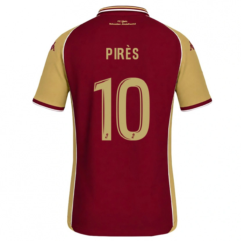 DanxenメンズThéo Pirès#10ゴールデンロッド ダークレッドホームシャツ2026/27ジャージーユニフォーム