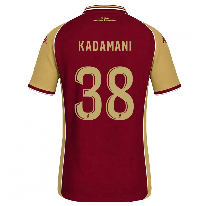 DanxenメンズHamza Kadamani#38ゴールデンロッド ダークレッドホームシャツ2026/27ジャージーユニフォーム