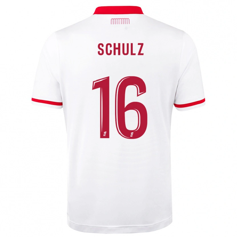 DanxenメンズEthan Schulz#16赤 白ホームシャツ2026/27ジャージーユニフォーム