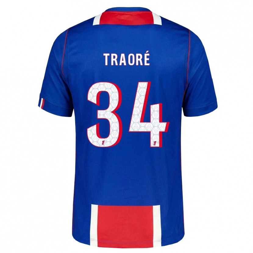DanxenメンズNaolia Traoré#34赤 白 青ホームシャツ2026/27ジャージーユニフォーム