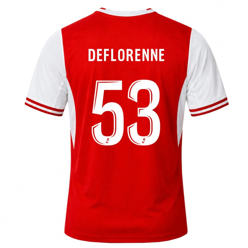 DanxenメンズThéo Deflorenne#53赤 白ホームシャツ2026/27ジャージーユニフォーム